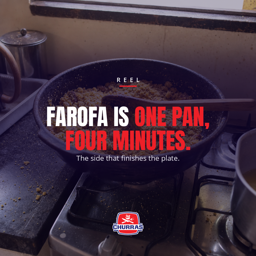 Farofa in one pan, reel cover frame