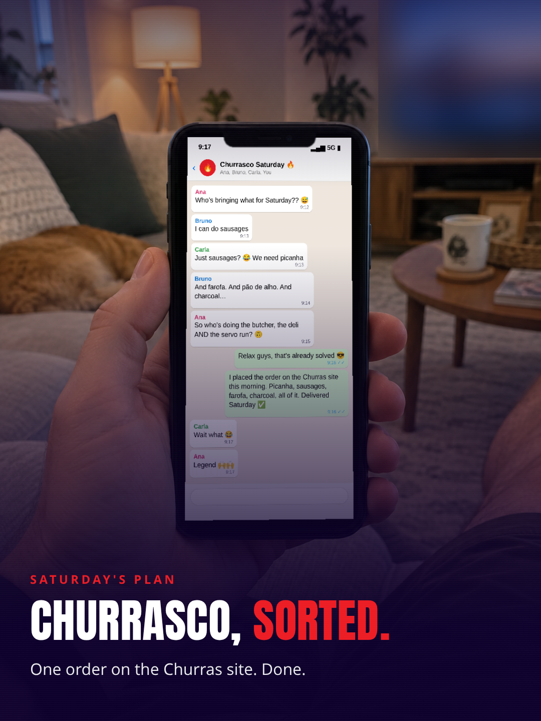 Group chat barbecue list