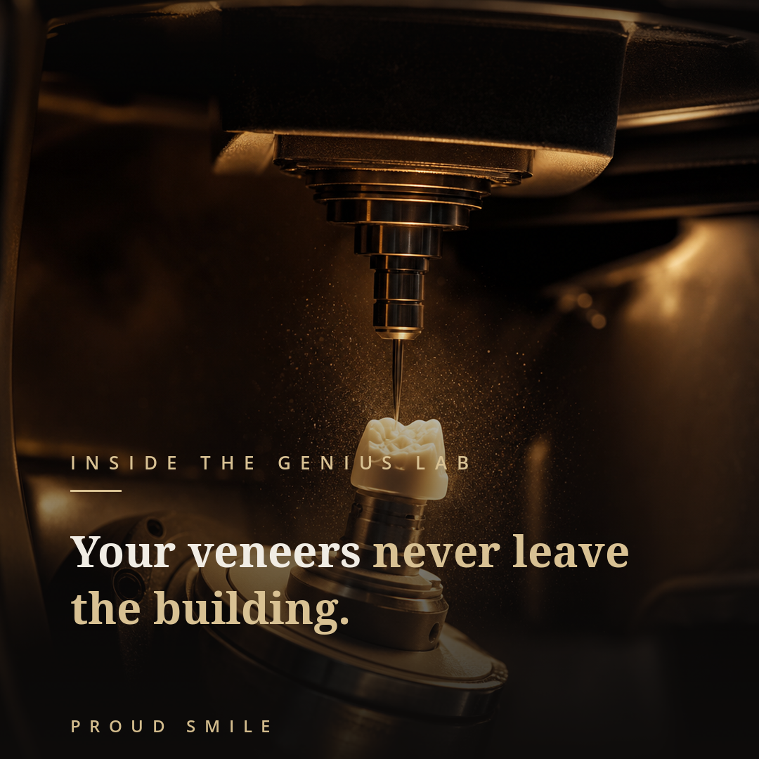 Your veneers never leave the building.